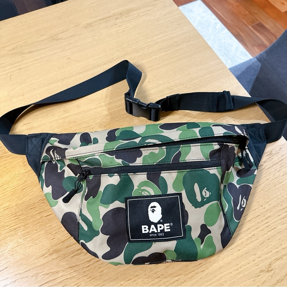 BAPE Green Camo Waist Bag / Fanny Pack 14”L * 10.5” W
